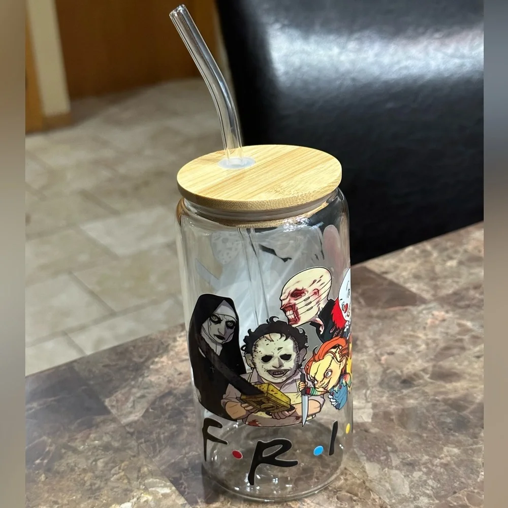 Halloween Monsters 16OZ Glass Cup - Picture 1 of 4